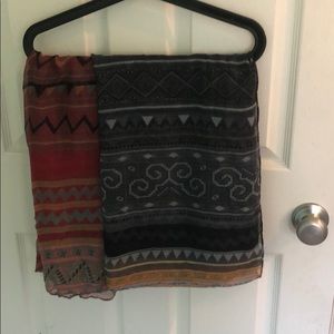 Two scarves with patterns